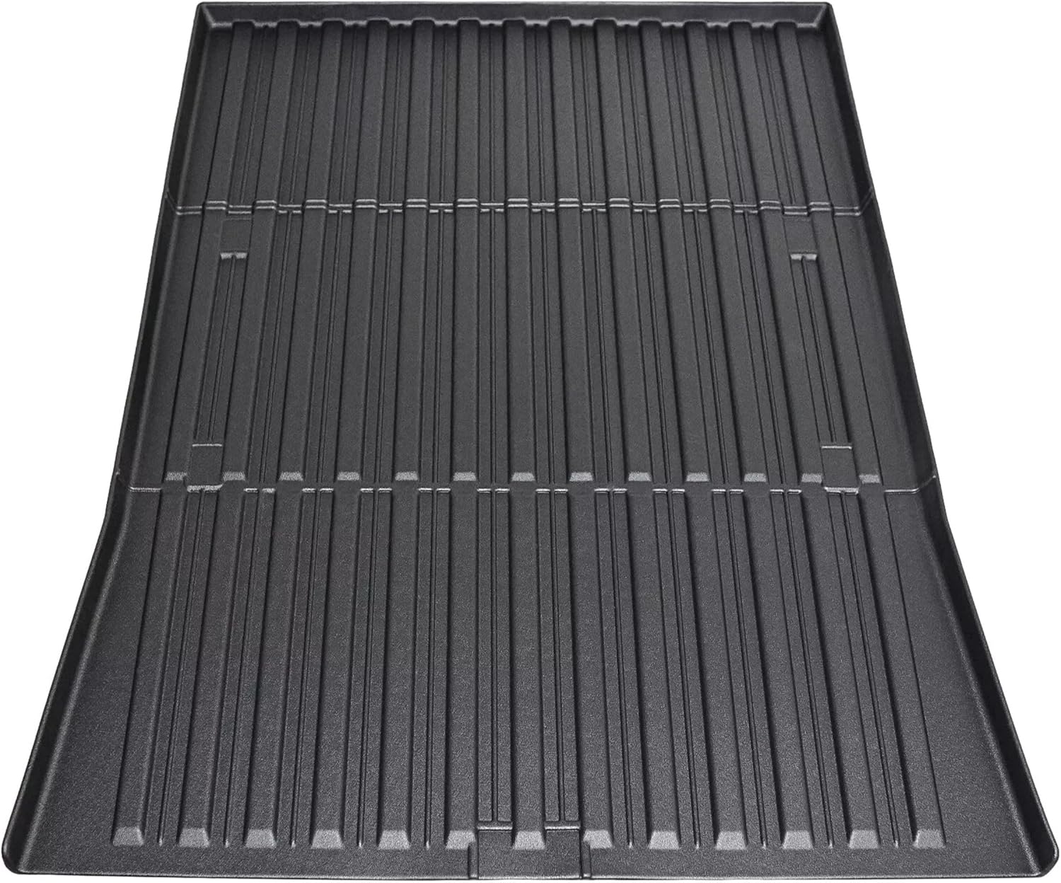 Heavy-duty TPE truck bed mat installed in 2024 Tesla Cybertruck, all-weather protection with anti-slip textured surface