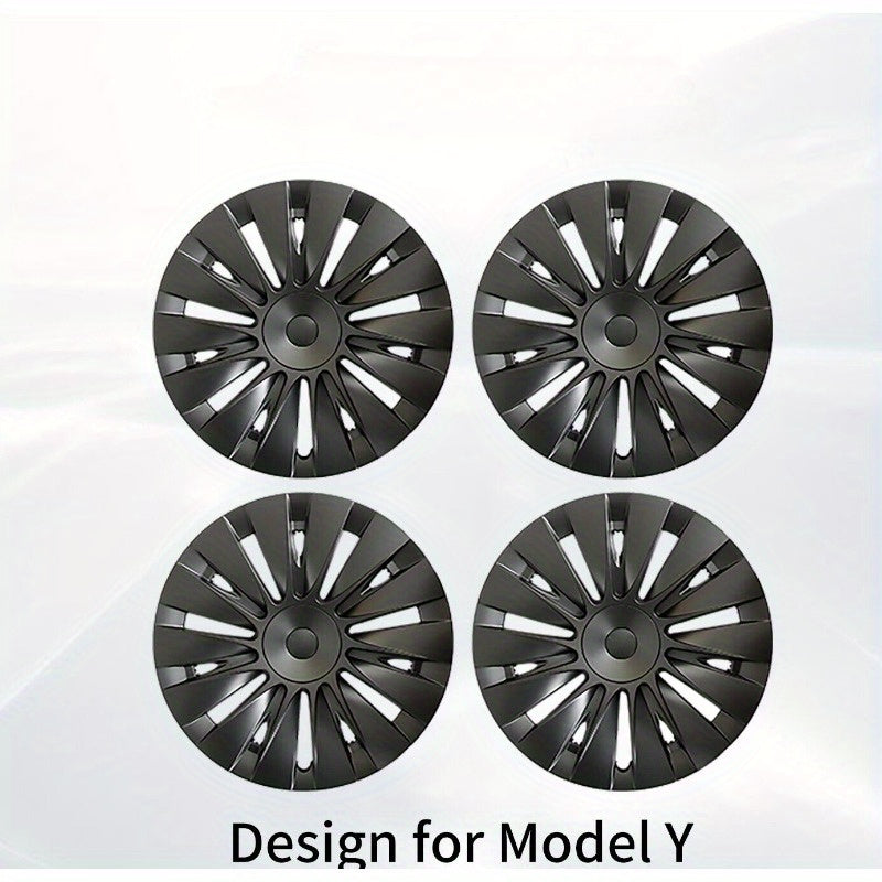 4PCS 19" Full-Surround Hubcaps for Tesla Model Y (2020-2024), ABS Wheel Covers