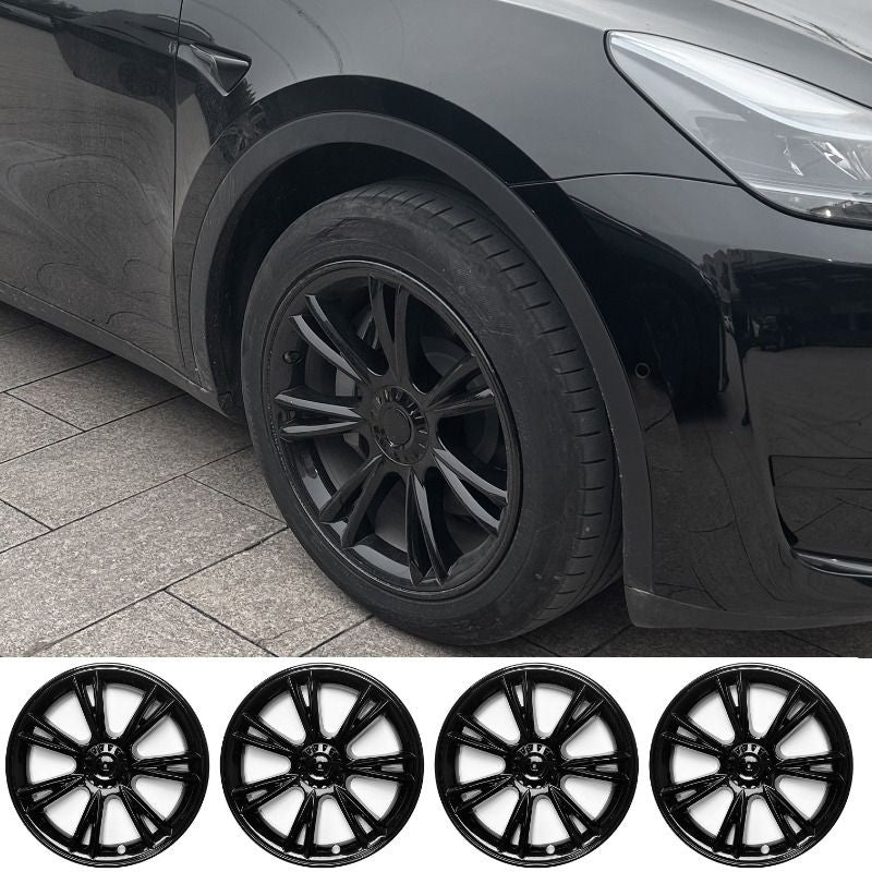 4PCS 19" ABS Hubcaps for Tesla Model Y (2018-2024), Sports Style Full Rim Covers