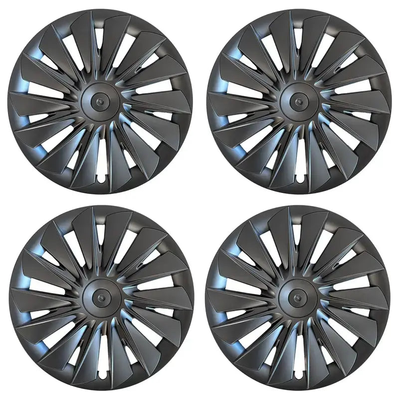 4PCS 19" Blade Design Wheel Hubcaps for Tesla Model Y (2018-2024), Durable ABS