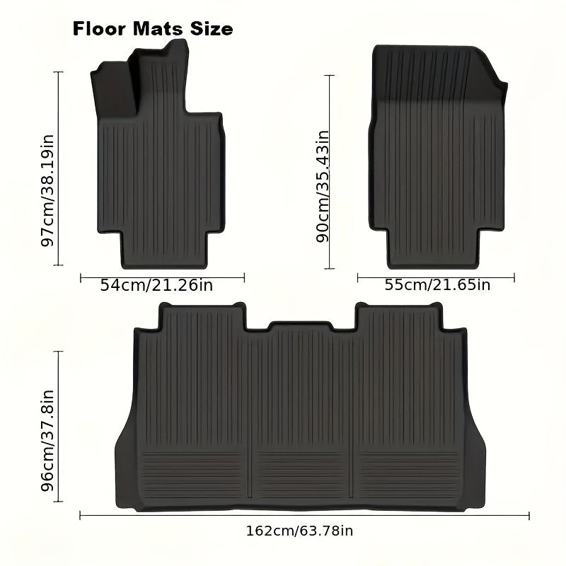 3D Molded Floor Mats for Tesla Cybertruck (2023-2024), All-Weather TPE Liners