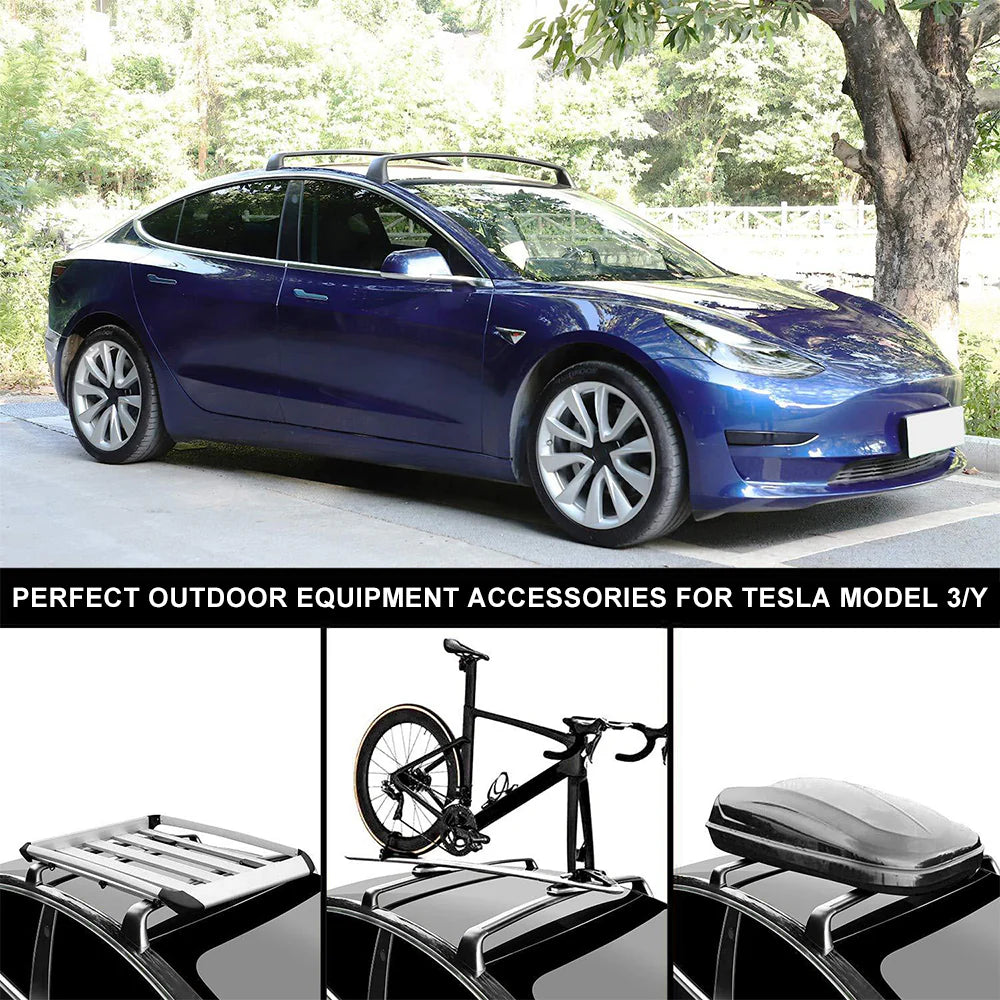 Lockable Cross Bar fits for Tesla Model Y Roof Rack Carrier Rails Exterior Accessories 2PCS