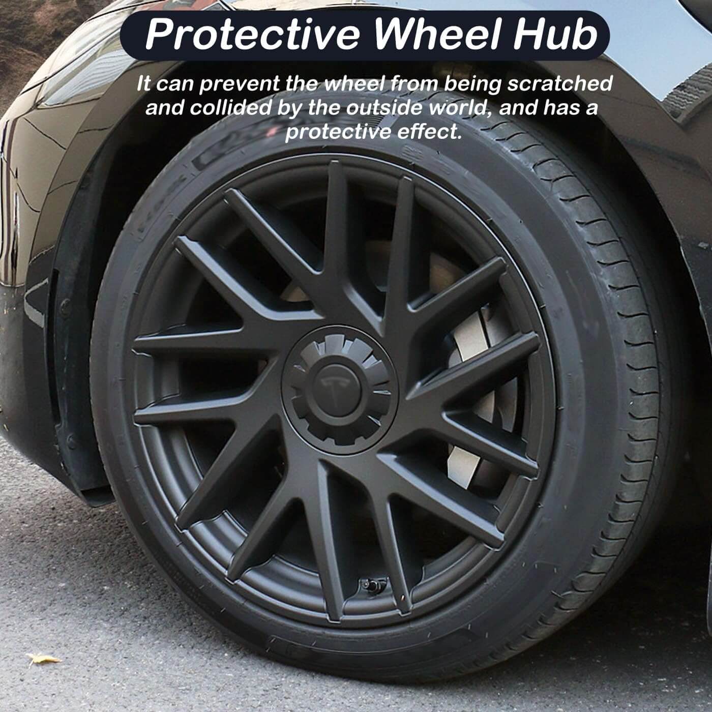 Tesla Model 3 Highland Matte Black Wheel Covers (18" Rim Protector) - Fit 2023-2024