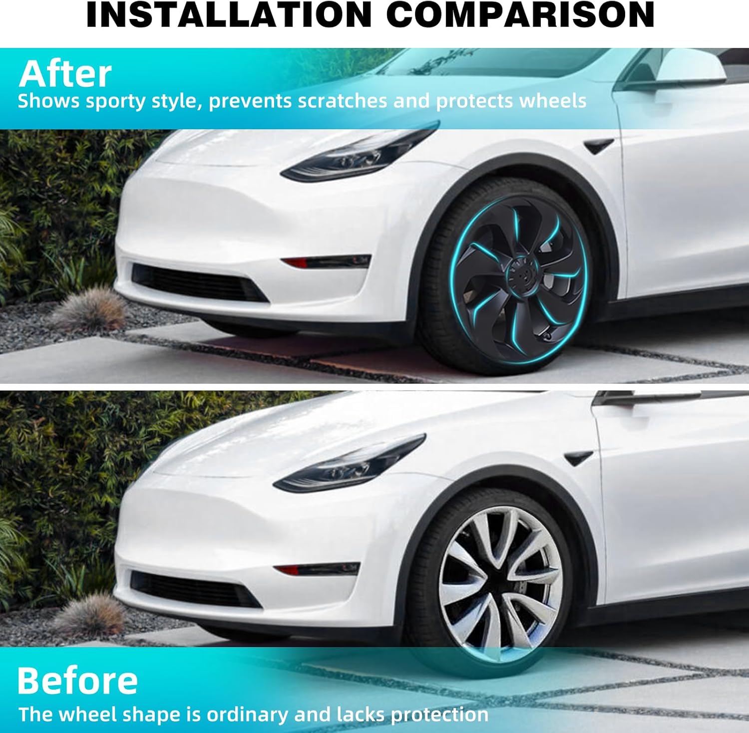 19" Wheel Covers for Tesla Model Y (2021-2023), Hubcap Replacement