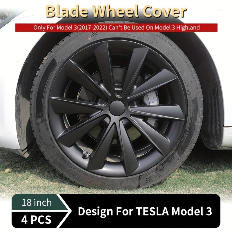 Tesla Model 3 18" Blade Wheel Covers – Full Rim Hubcaps (2017-2023)